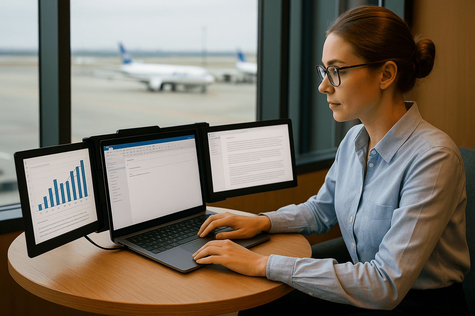 Bærbar skærm til rejse: Sådan arbejder du smartere på farten - ScreenBooster.dk